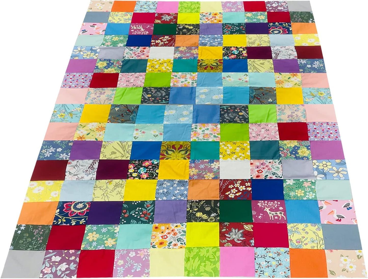 HANPATQUI 50PCS 12 x 12 inch Floral 100% Cotton Fat Quarters Fabric for Sewing and Quilting Bundles Precut Fabric Square for DIY Craft Patchwork