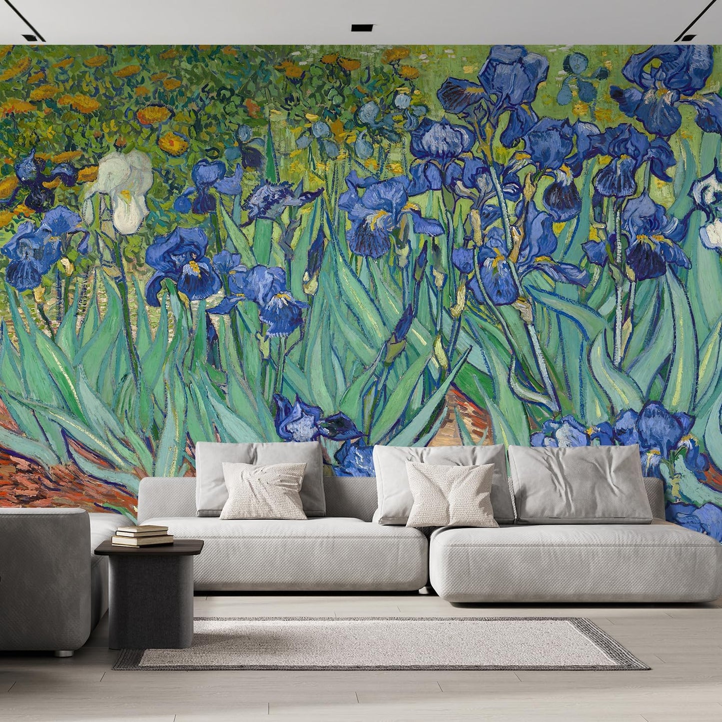 wall26 Wall Sticker/Wall Mural Irises by Vincent Van Gogh Dutch Impressionism, Not Peel and Stick, Non-Woven Wallpaper Decorative for Bedroom, Living Room, Office - 96x144 inches