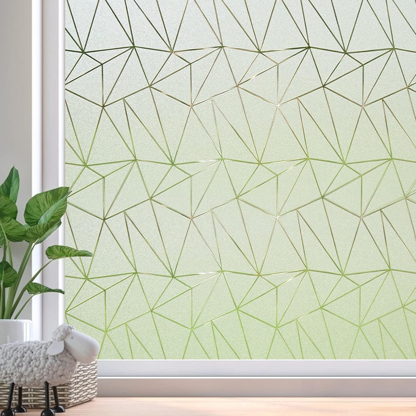 Coavas Window Privacy Film, Frosted Glass Static Cling, Decorative for Bathroom Door Covering, UV Blocking Window Cling, Non-Adhesive Vinyl Sticker, Day and Night Windows Tint for Home,17.5x78.7 inch