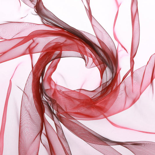 MECCANIXITY Iridescent Sheer Organza Fabric, 10 Yards x 59 Inches Solid Holographic Shiny Fabric Organza Cloth for Wedding, Curtains, Costume, Photo Background, Gradient Red Black