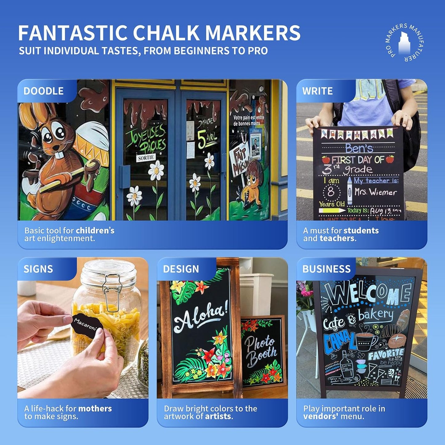 SILENART Thick Chalk Markers Green - 15mm Jumbo Tip Car Marker - Wide Window Chalk Pen for Chalkboard, Window, Glass, Mirror, Blackboard