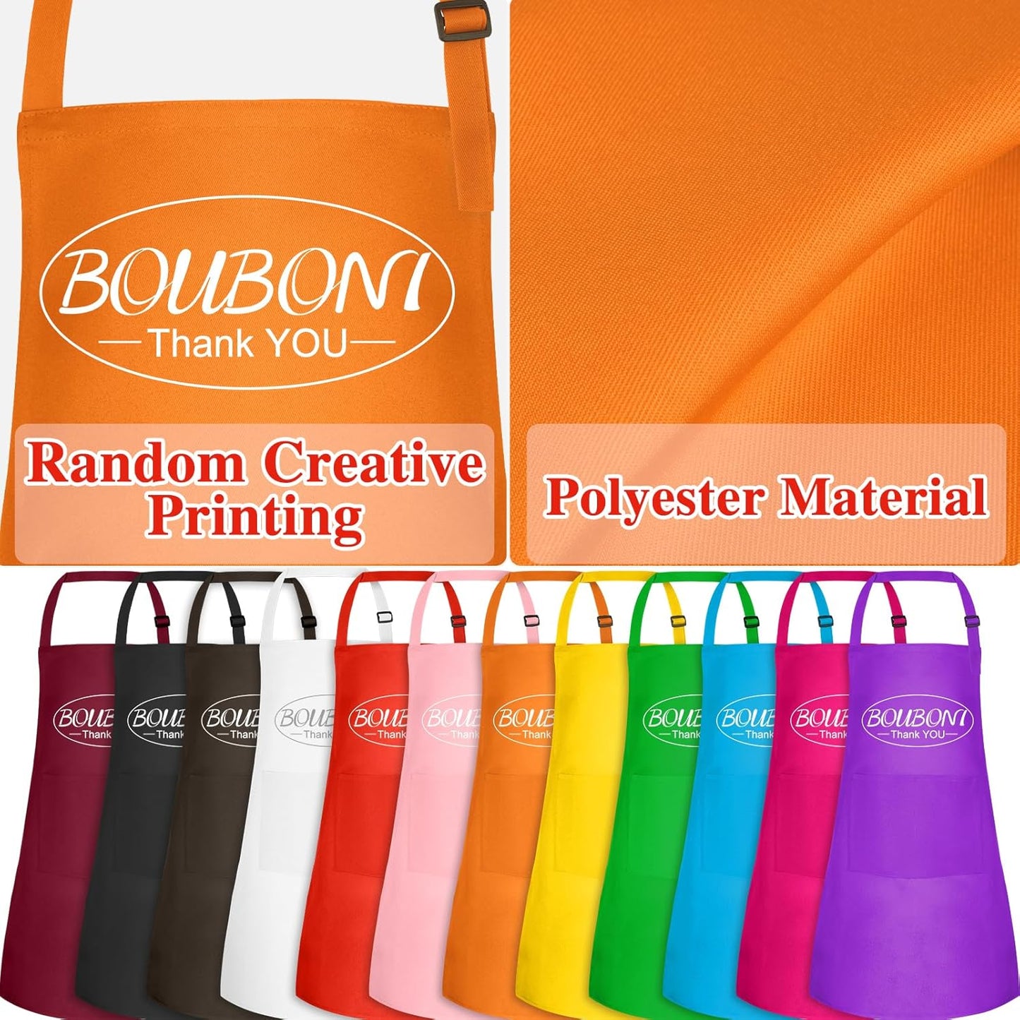 36 Pack Kids Apron bulk with 2 Pockets Adjustable Chef Art Apron Kids Painting Aprons for Cooking Baking Painting Crafting Grilling Activity（12 Color）