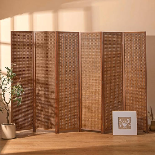 6 Panel Room Divider and Extra Wide Folding Privacy Screen, 94.5" W x 67" H by cocosica