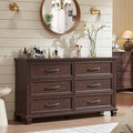 SAVOR LIFE Farmhouse Espresso 6 Drawer Dresser by SAVORLIFEFurniture