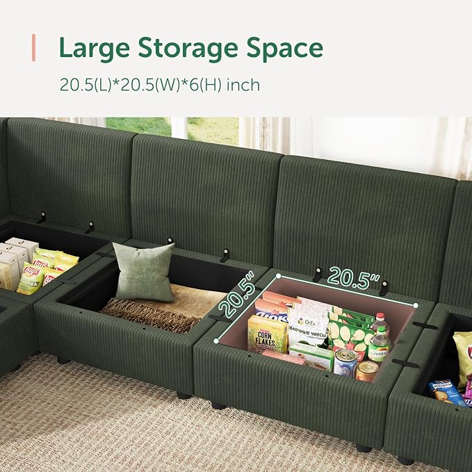 HONBAY Modular Sectional Sofa L Shaped Sectional Couch - Image 5