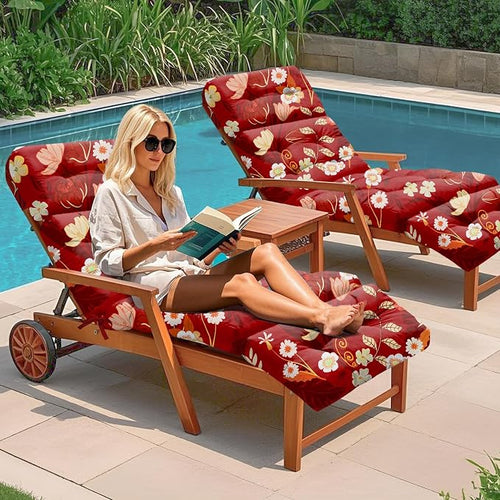 4 Pack Outdoor Chaise Lounge Chair Cushion 75.1 x 22.8 x 4.7 Inches 100% - Image 2
