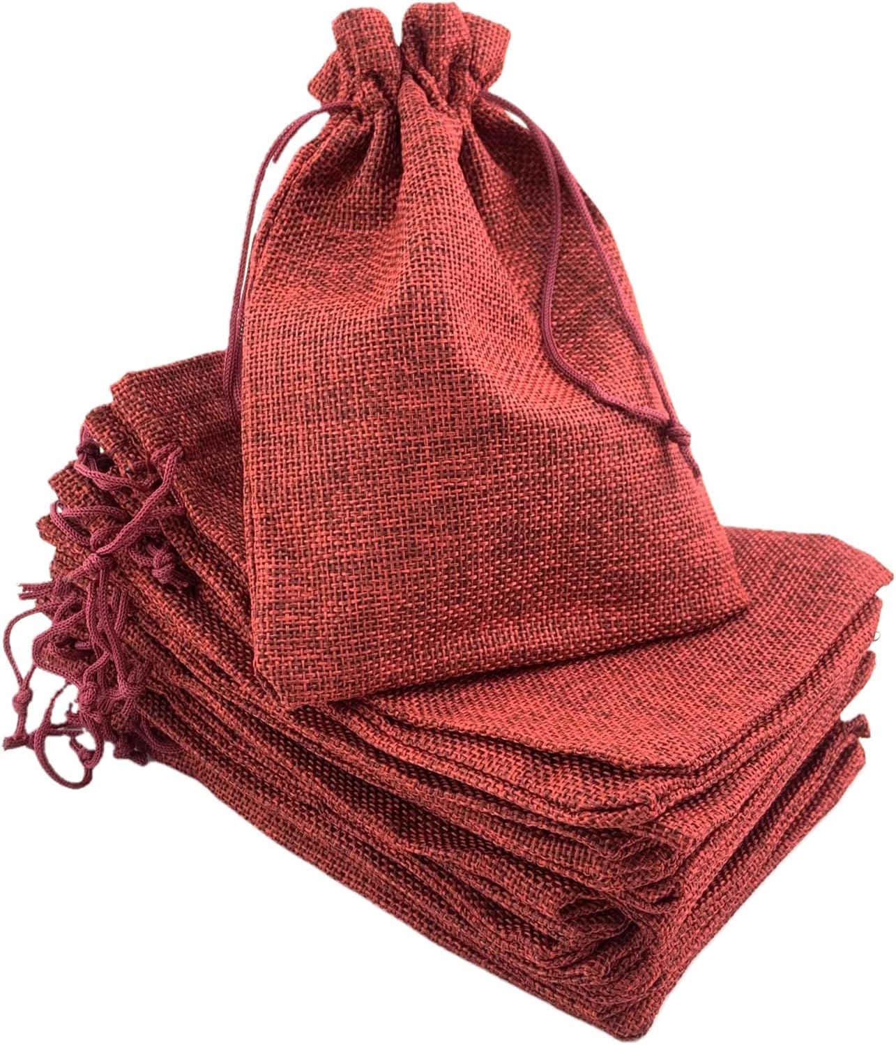 Palmhomee Pack of 25 Burlap Gift Bags with Drawstring Linen Jewelry Pouches Wedding Hessian Jute Bags for Birthday Jewelry and Treat Pouches Party Wedding Favors Gift Art and DIY Craft (7x9 Inch,