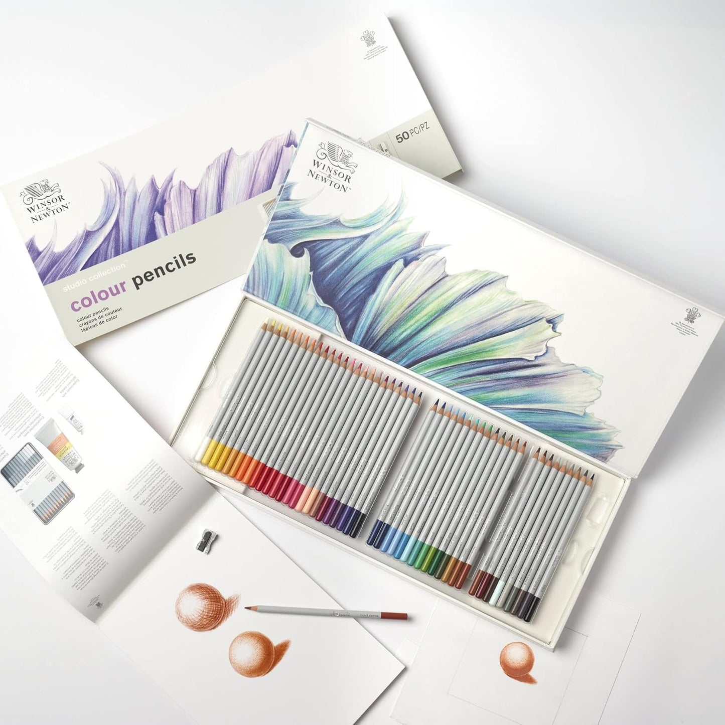 Winsor & Newton Studio Collection Artist Pencils, Colour Pencil Box Set, Set of 50