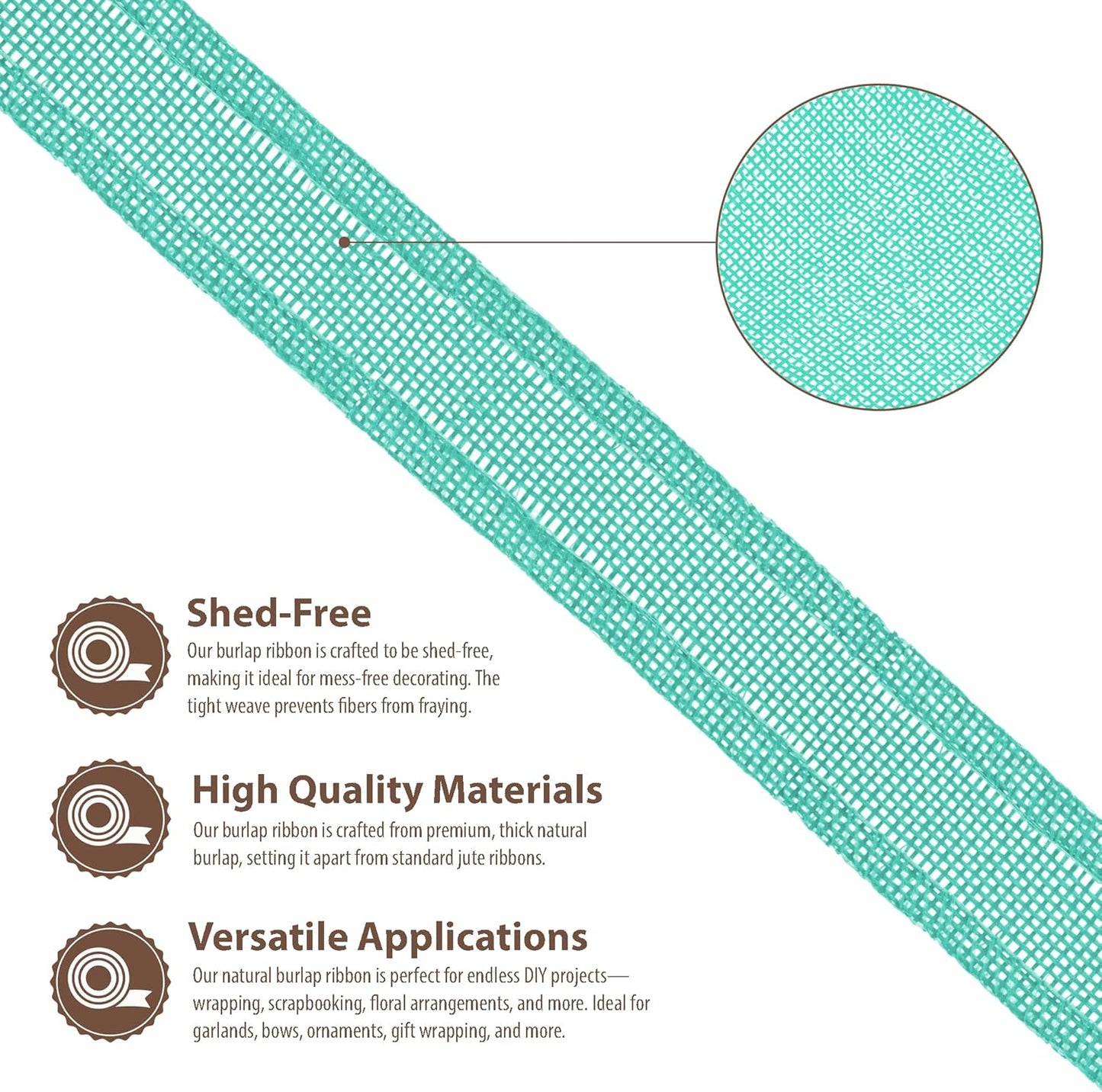 Mandala Crafts Turquoise Burlap Ribbon 1 Inch Wide Jute Ribbons for Crafts - 20 Yds Roll Rustic Burlap Wrap Trim Ribbons for Wreaths Bows Wedding Party Decoration