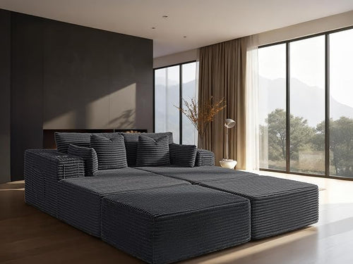 72" Cloud Sectional Couch, Comfort Sleep Sofa by VYUXWO