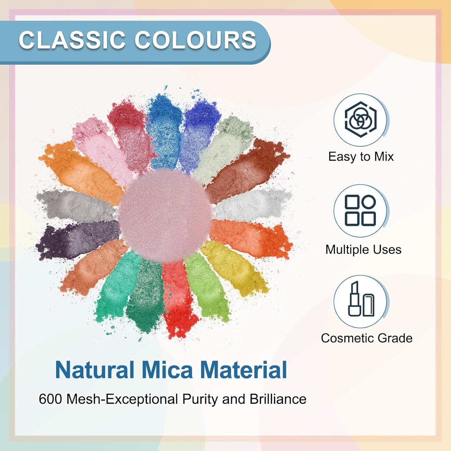 uxcell 10g/0.35oz Cosmetic Grade Mica Powder, 600 Mesh Mica Powder Natural Resin Epoxy Pigment Powders for Casting Resin, Candle Dye, DIY Nail Polish and Lip Gloss, Peach