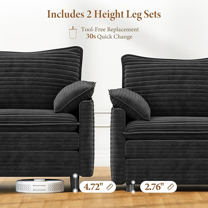 Vesgantti 108" Modular Sectional Sofa, Comfy Cloud Couch - Image 3