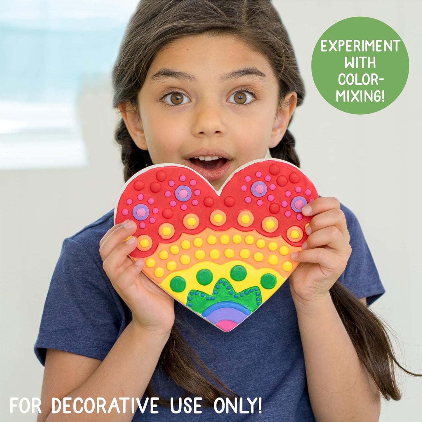 Creative Roots Paint Your Own Stepping Stones Multipack with Butterfly, Unicorn, & Heart, 3 Ceramic Stepping Stones (7 Inch Each), 18 Acrylic Paints, 3 Paintbrushes, Ages 8+