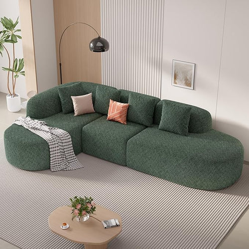 114 Inch Boneless Couches for Living Room, Modern Modular Sectional Sofa by Luxanimarion