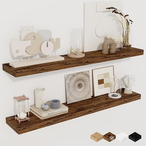 36Inch Floating Shelves for Wall 2 Pack Wood Shelves for Kitchen, Bedroom Wall by FunMemories