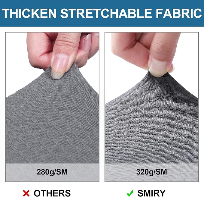 Smiry Waterproof Seat Covers for Dining Room Chairs Set of 6, Stretch Jacquard - Image 4