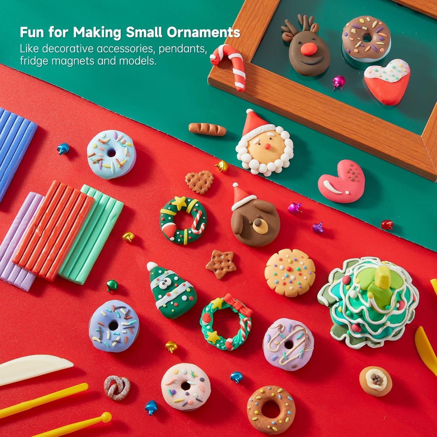 Shuttle Art Polymer Clay Kit, 57 Colors, Soft Oven Clay Kit, 19 Carving Tools and 10 Kinds of Accessories, Non-Stick, Non-Toxic, Ideal Gift for Kids