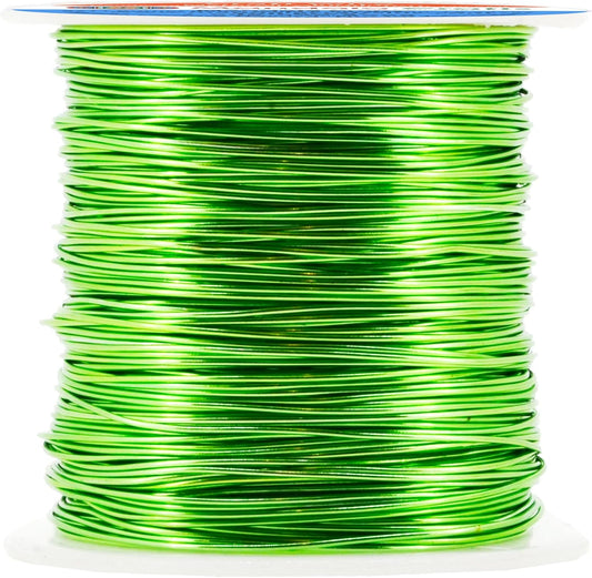 Mandala Crafts 20 Gauge Anodized Aluminum Craft Wire for Jewelry Making - 100 FT Colored Flexible Lime Green Wire - Bendable for Bonsai Armature Crafting Sculpting