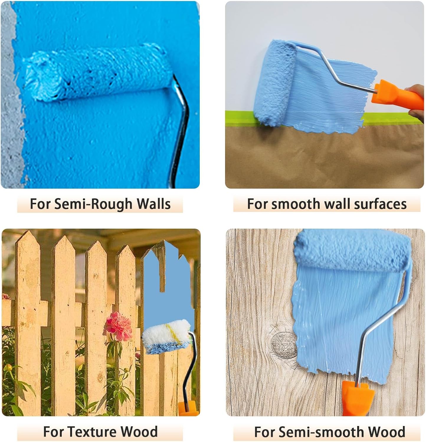 50 Pieces Paint Roller Cover, 6 inch Microfiber Roller Covers, Washable Covers for Roller Frame, House Painting Supplies, Naps for Paint Roller Brush for Painting Walls Ceilings