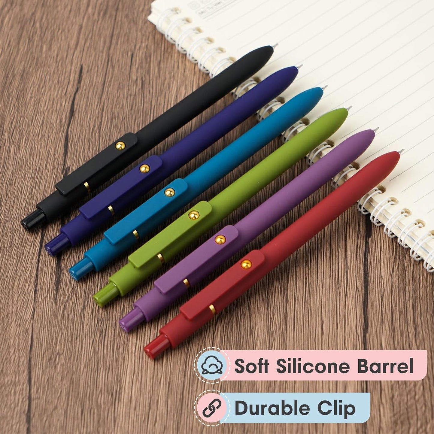 Ddaowanx Colorful Gel Pens, 0.5mm Fine Point Retractable, Cute Pens with Colored Writing and Sketching, Nursing School Essentials,School Supplies, Gifts for Nurse (24Pcs-Vintage Colors)