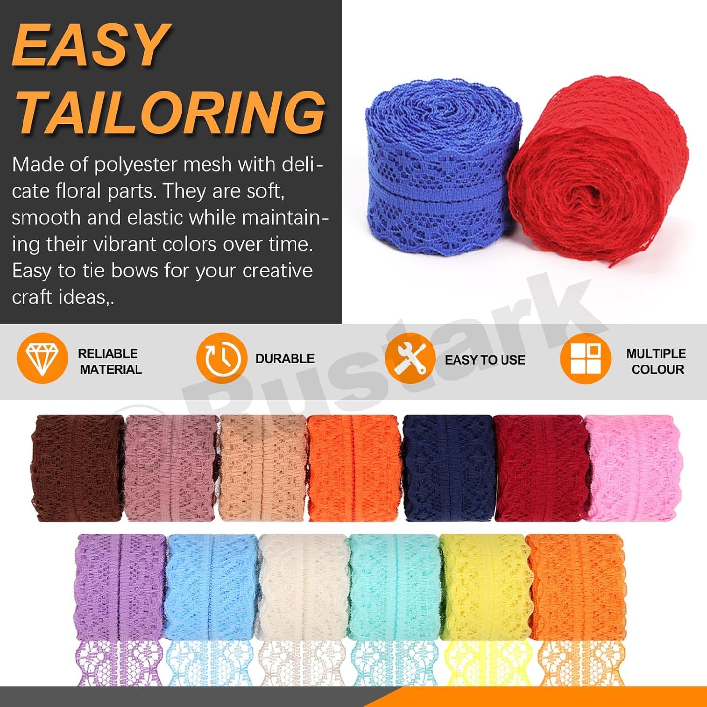 20Pcs 1.18Inch/3CM Wide Colorful Lace Ribbon Floral Lace Ribbon Trim Fabric Sewing Vintage Trims Laces for Craft Sewing Making Gift Wrapping Wedding Decorations