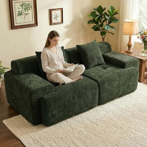 83.5" Boneless Loveseat Couch, Cloud Comfy Couches by Mifnas