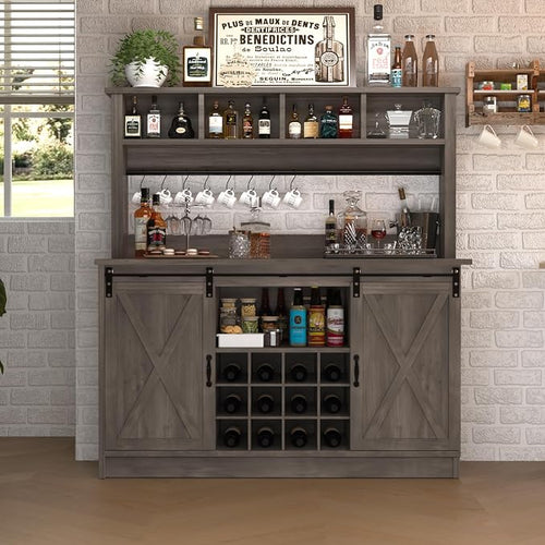 4ever2buy Farmhouse Coffee Bar Cabinet by 4ever2buy