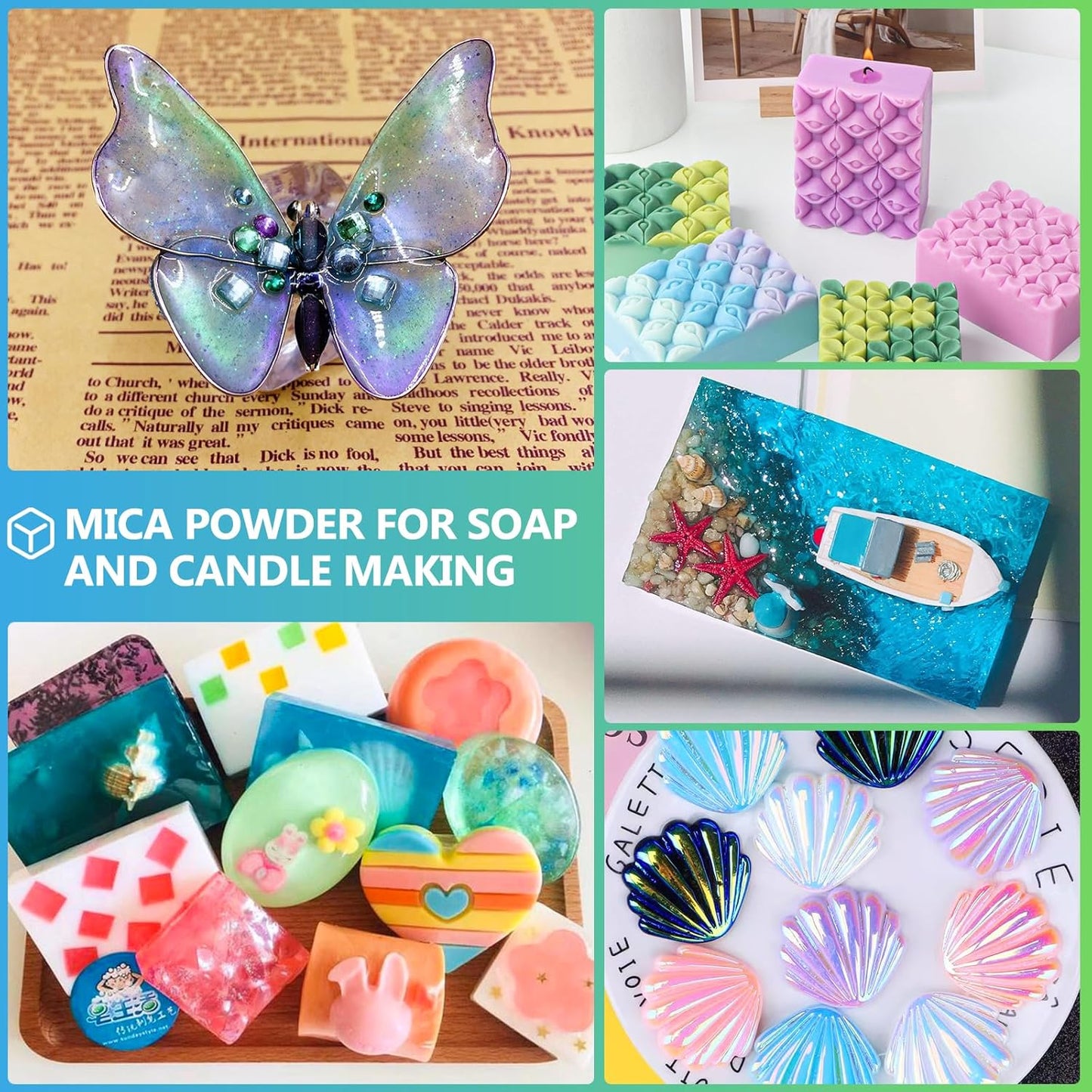 Mica Powder,7.05OZ（200g）,Crystal Green Pearl Mica Powder Pigment for Epoxy Resin，Lip Gloss，Car Paint，Dye，Soap Making，Nail Polish,Epoxy Resin,Candle Making,Bath Bombs