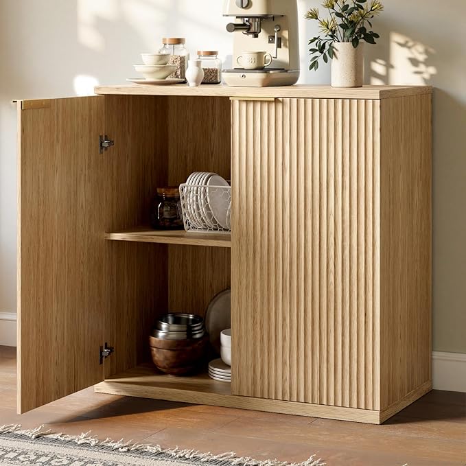 Evermagin 31.5" Oak Buffet Cabinet - Image 5