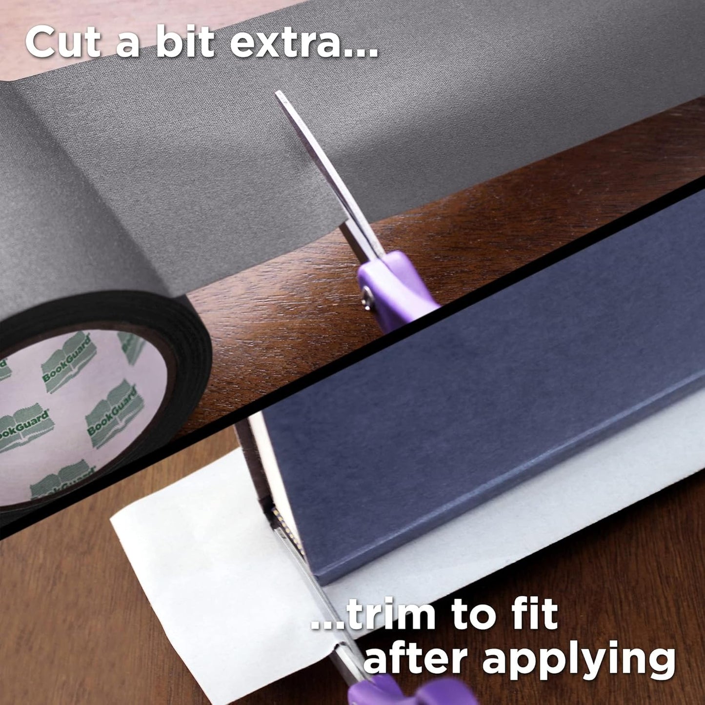 BookGuard 4 inch Premium Bookbinding Repair Cloth Tape, 15 Yard Roll, Gray