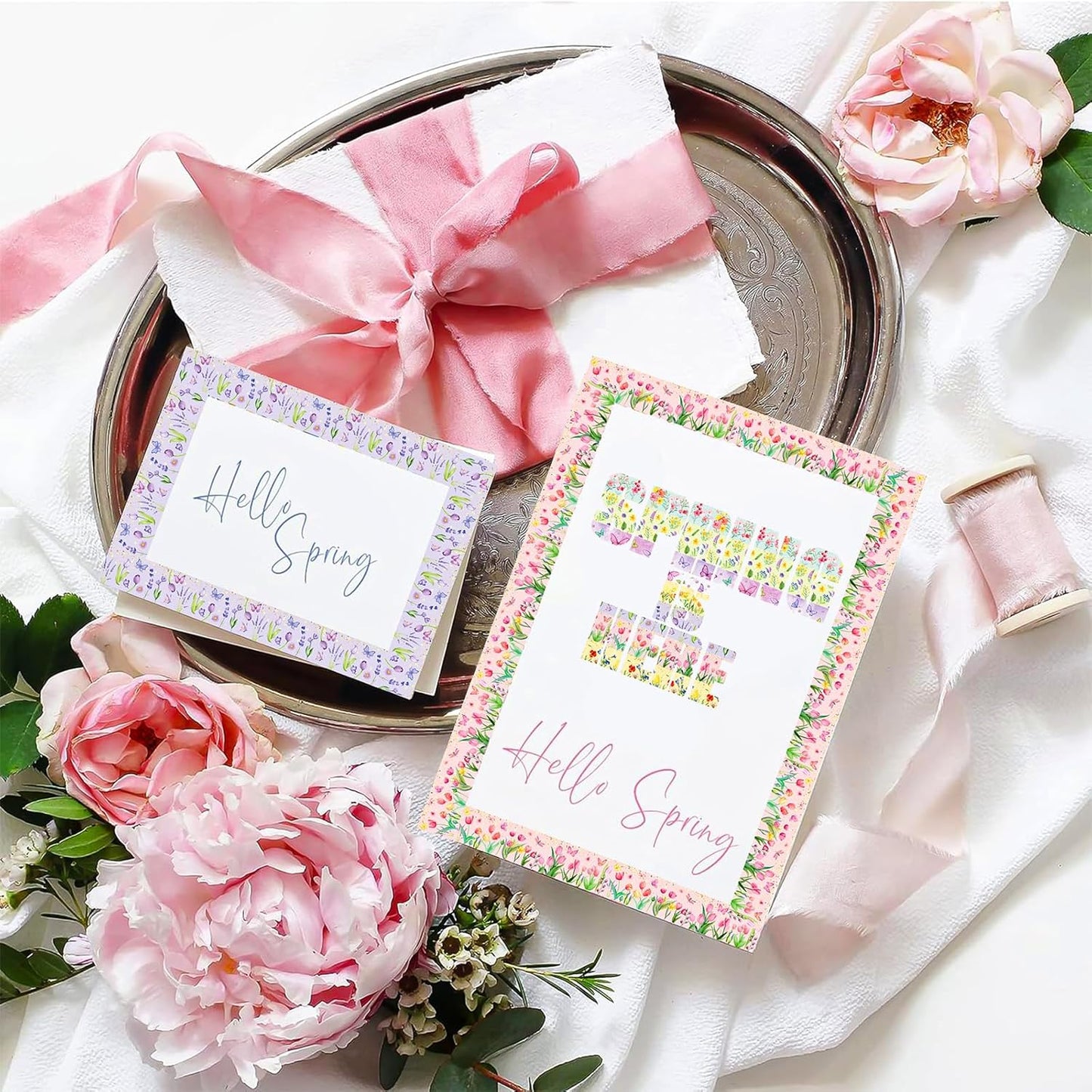 12 Rolls Spring Floral Washi Tape Set, Butterfly Tulip Flower Masking Tapes, Summer Decorative Paper Tape for Scrapbooking Journaling DIY Crafts Gift Packaging 16.4FT
