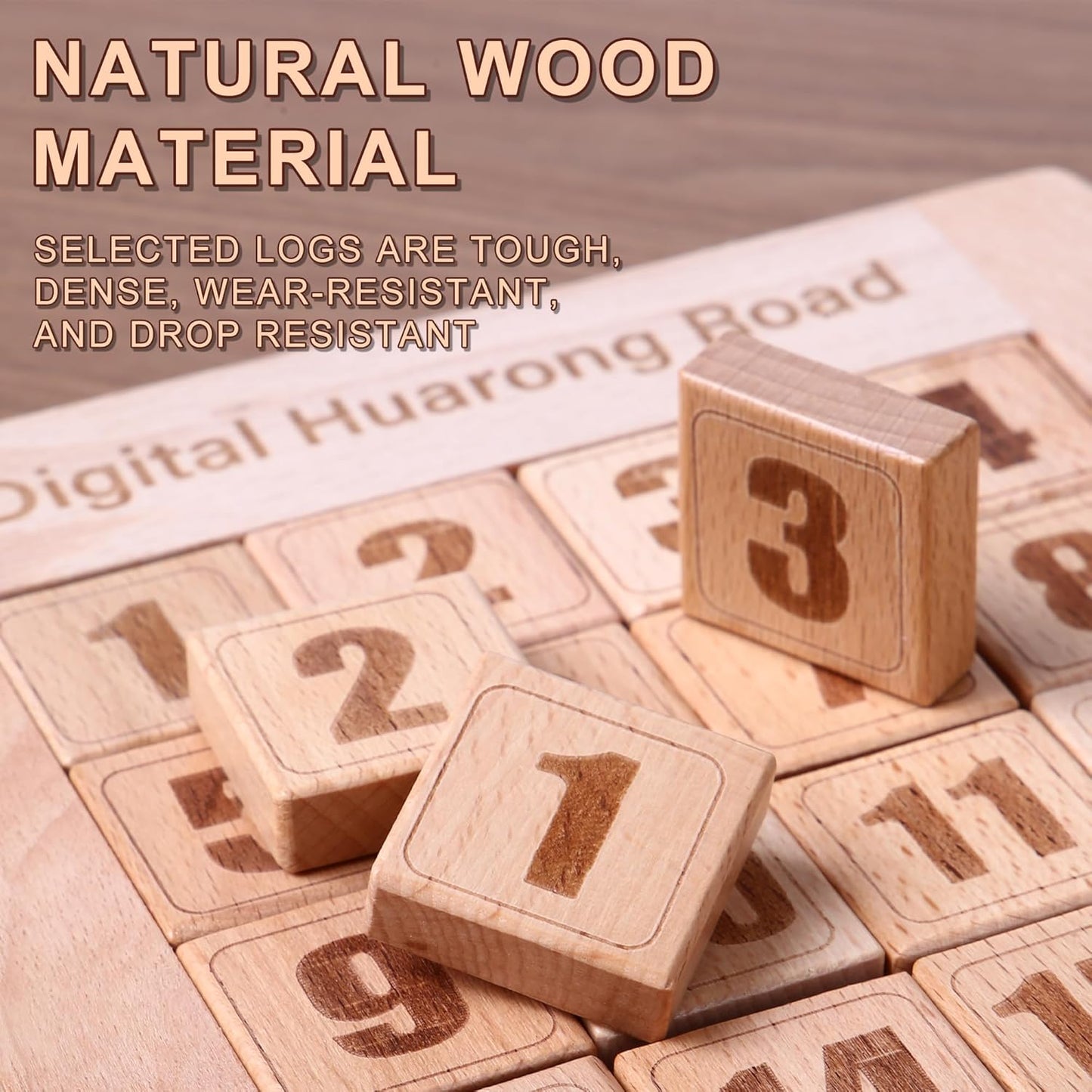 Wooden Number Sliding Puzzle，Brain Teasers Toy Tangram Slide Puzzle Game，Sequential Puzzles Board Game，Educational Toys for Kids and Adults（Number 1-24）