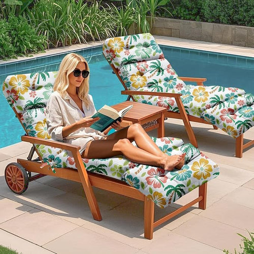 2 Pack Outdoor Chaise Lounge Chair Cushion 75.1 x 22.8 x 4.7 Inches 100% - Image 2