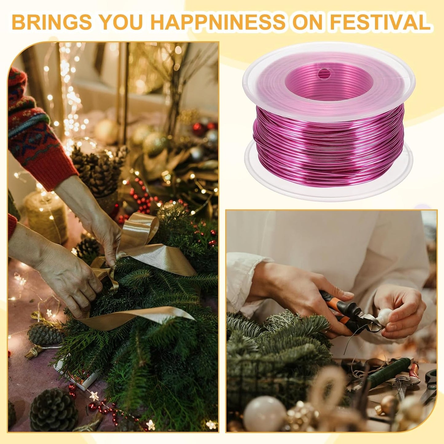 uxcell 18 Gauge / 1mm Anodized Aluminum Wire for Jewelry Craft Making, 102 Feet Bendable Flexible Wire for DIY Home Decor Gardening Sculpture, Rose Red