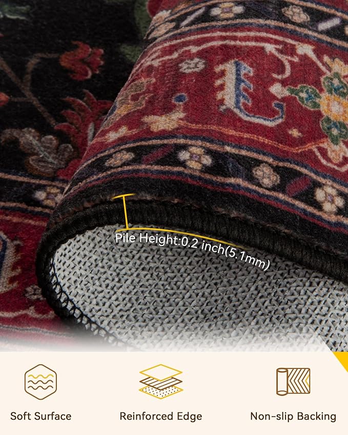 RELEANY Area Rugs 2'x6' Runner Rug Non Slip Washable - Image 4