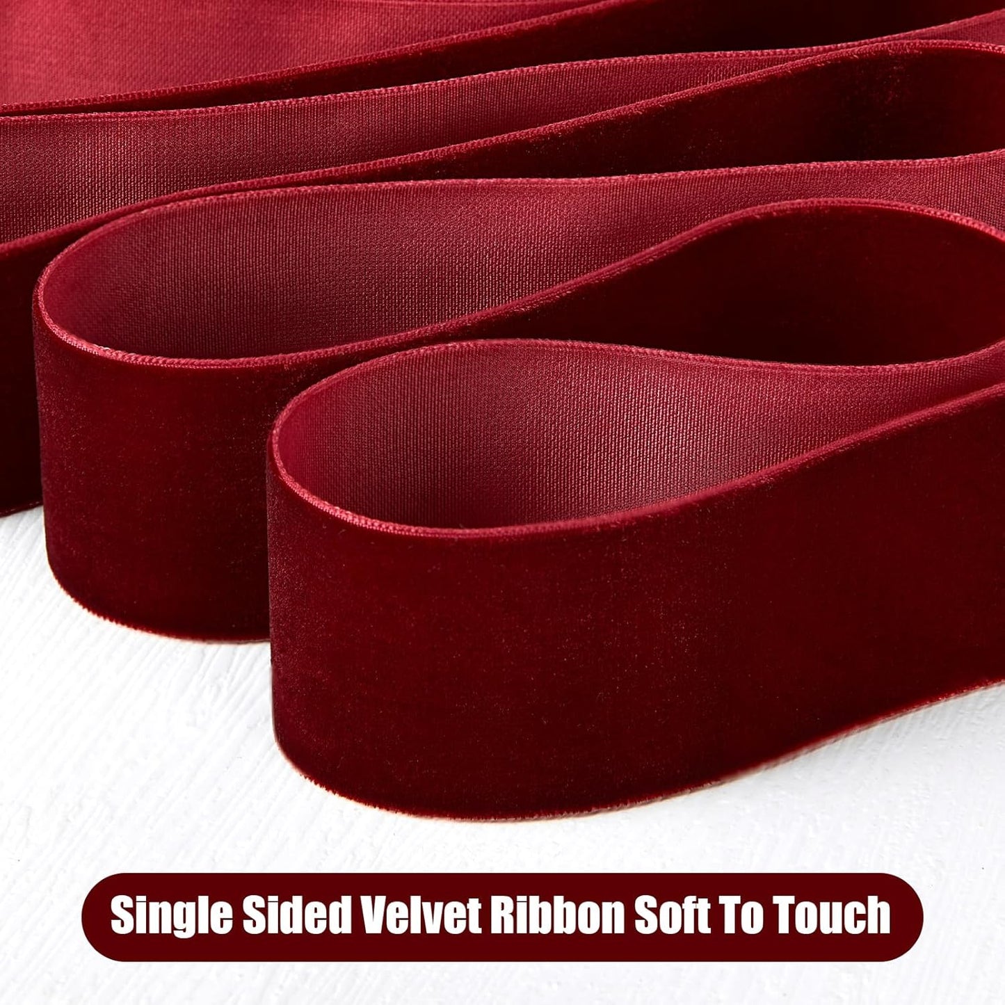 1/4" X 20 Yards Peach Velvet Ribbon for Christmas Tree Wreath Decoration Handmade Crafts Ornaments Gift Wrapping & Bow Making
