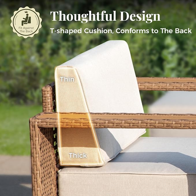 MIXPATIO 8 Pieces Outdoor Patio Furniture Set, Sectional Patio Conversation Set - Image 8