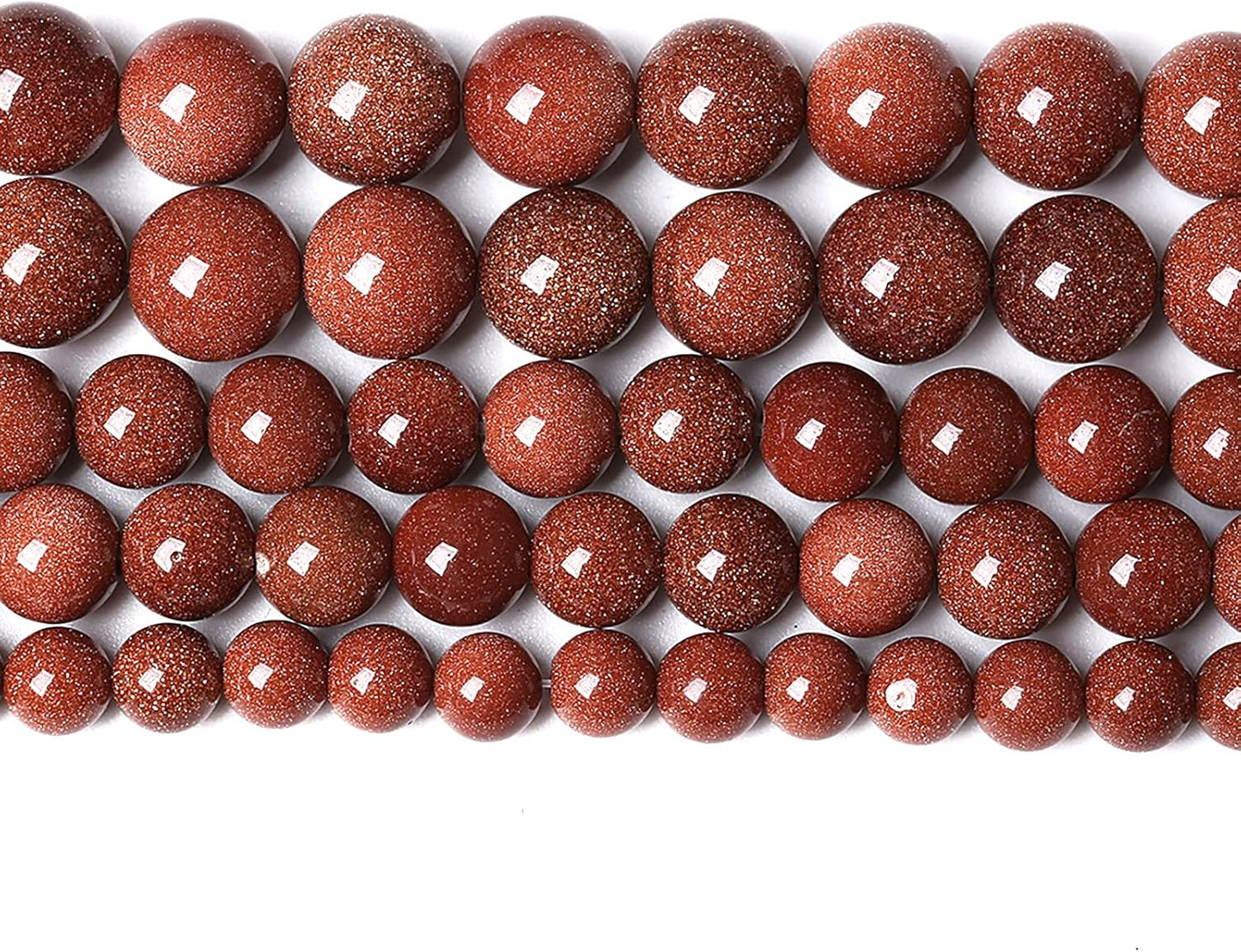 61pcs 6mm Natural Gold Sandstone Beads Gemstone Round Loose Beads for Jewelry Making DIY Bracelet Necklace 15“