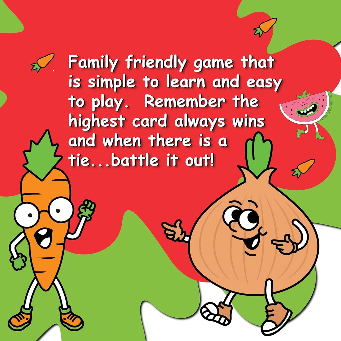 Games Fruit War, A Family Friendly Game That is a Twist on The Classic Card-Game of War, with Quicker Play, Intense Battles and Fun Characters. 2-4 Players Ages 8+ (Red)