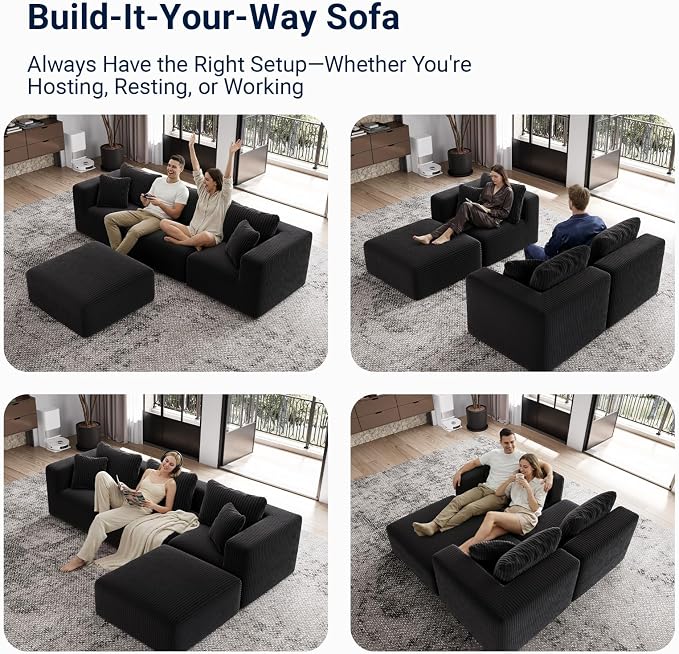 Avenco 141” U-Shaped Modular Sectional Couch Sofa - Image 3