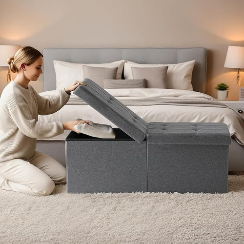 35-INCH Storage Ottoman Bench, Footrest - Image 2