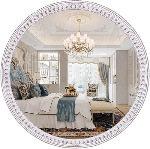 30 Inch Rustic Farmhouse Round Mirror by DecointoWallDecor