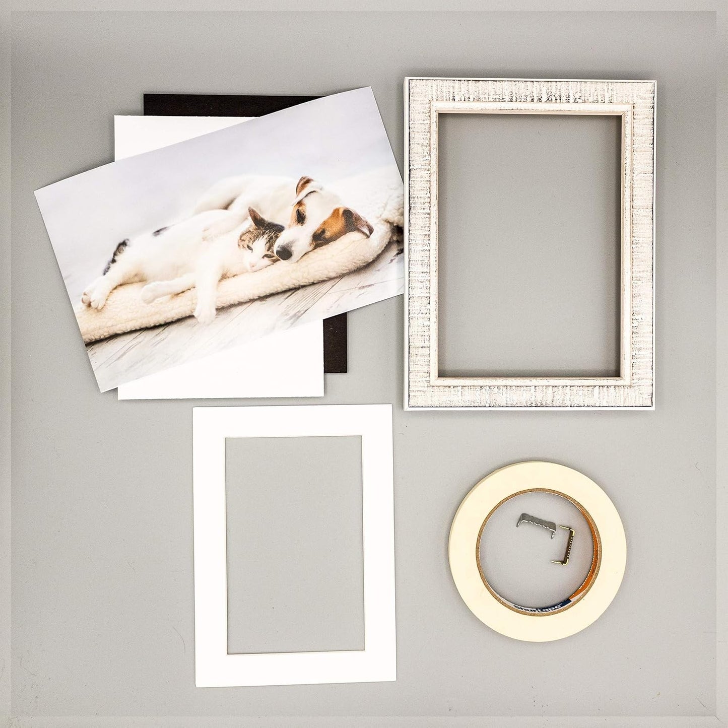 5.5x8.5 Mat for 8.5x11 Frame - Precut Mat Board Acid-Free Show Kit with Backing Board, and Clear Bags Textured White 5.5x8.5 Matte For a 8.5x11 Picture Frame Matboard for Framing, Pack of 10 Mats