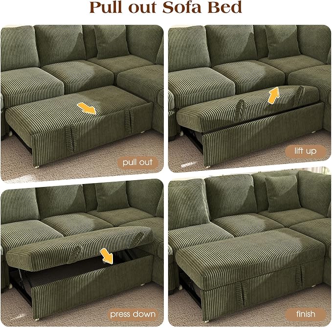 Ihanherry 8-Seater Large Sectional Sofa Bed - Image 7