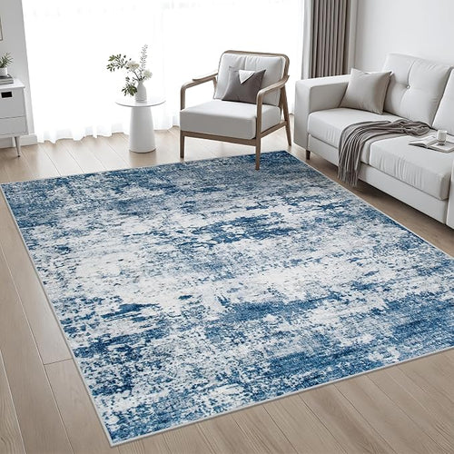 6x6 Area Rug Living Room Rug: Washable Modern Abstract Soft Thin Rug Indoor - Image 2