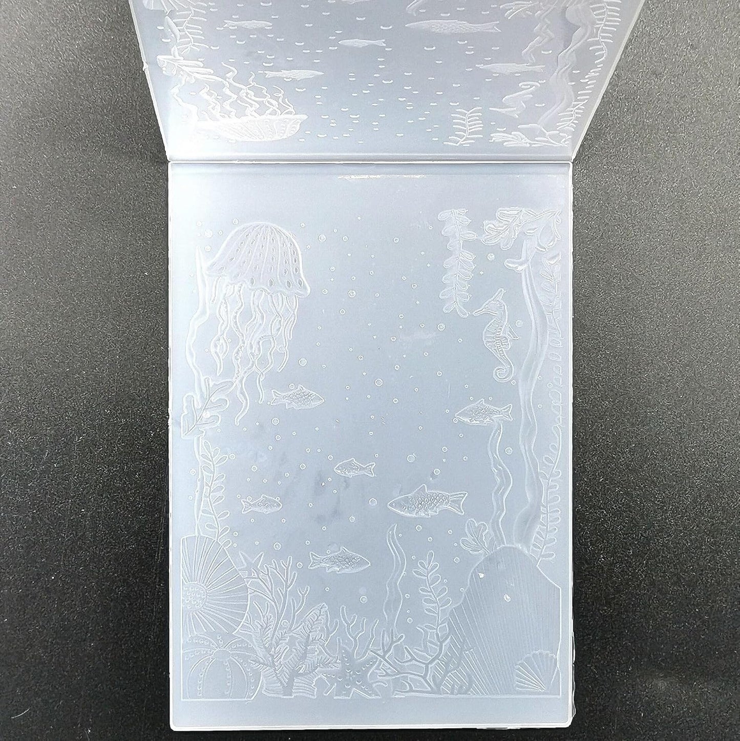 NZJ 3D Texured Sea Fish Jellyfish Plastic Embossing Folders for Card Making Scrapbooking and Other Paper Crafts