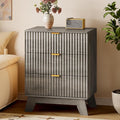 BORNOON Fluted 3 Drawer Dresser, 30.3" Tall Compact Modern Boho Chest of Drawers by BORNOON
