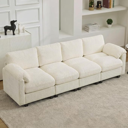 114'' Sectional 4 Seater Couch, Oversized Modular Couches by HATPPTO