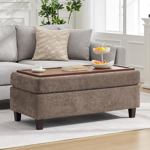 45 Inch Large Storage Ottoman Bench by WUTUTUEE