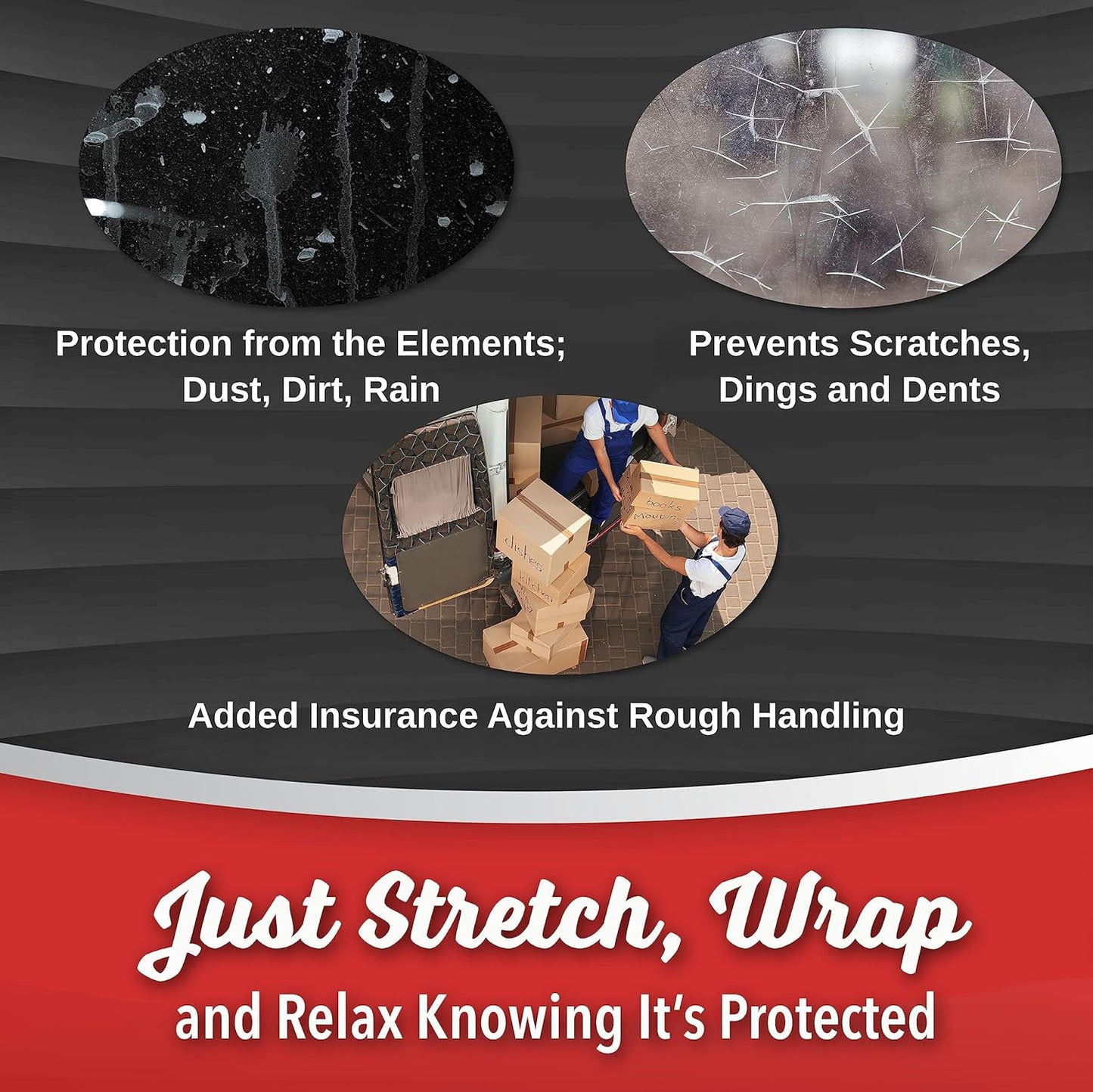 2 Pack Industrial Strength Mini Hand Stretch Wrap 5" 1000 Ft Roll 80 Gauge Thick, Shrink Wrap Roll for Moving Supplies, Furniture, Pallets, Plastic Wrap for Packing, Heavy Duty Stretch Film